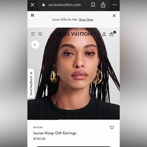 Louis Vuitton Gold Louise Hoop Earrings